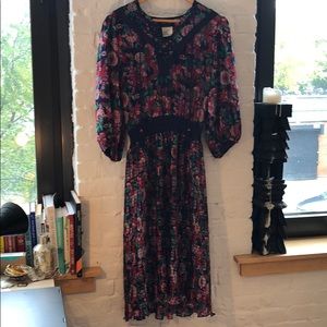 VINTAGE DIANE FREIS Printed Bohemian Dress